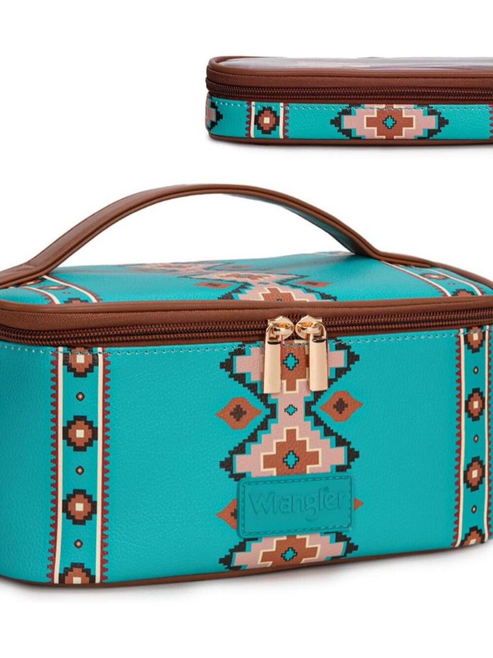 Wrangler Travel Makeup Bag 2pcs Set Cosmetic Bag with Makeup Brush Holder